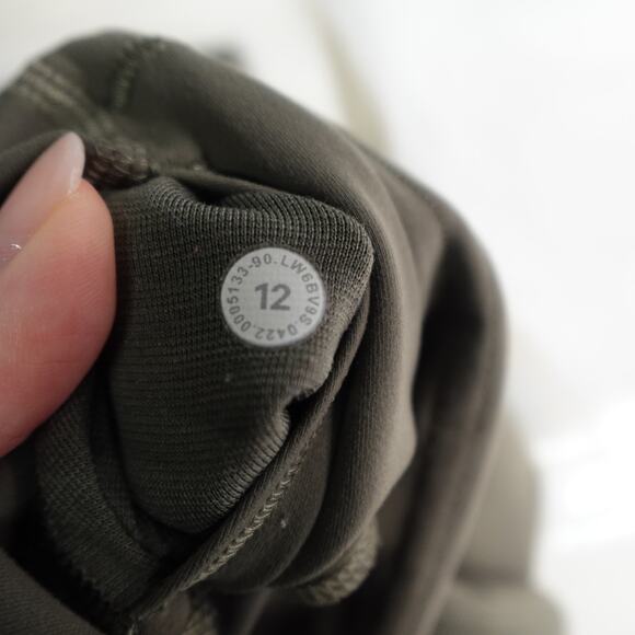 Lululemon Leggings Womens 12 Wunder Train Contour High Rise Crop 23" Army Green - Picture 9 of 10